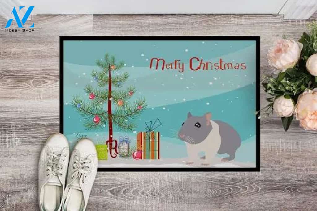 South African Hamster Merry Christmas Doormat Floor Rug Housewarming Gift Home Living Home Decor Funny Doormat Gift Idea