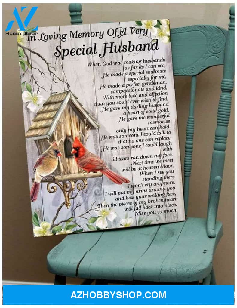 Special Husband Cardinal Wall Art Canvas