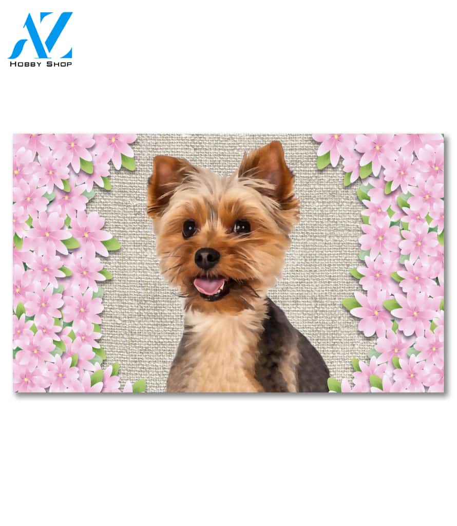Spring Flowers Yorkie Doormat - 18" x 30"
