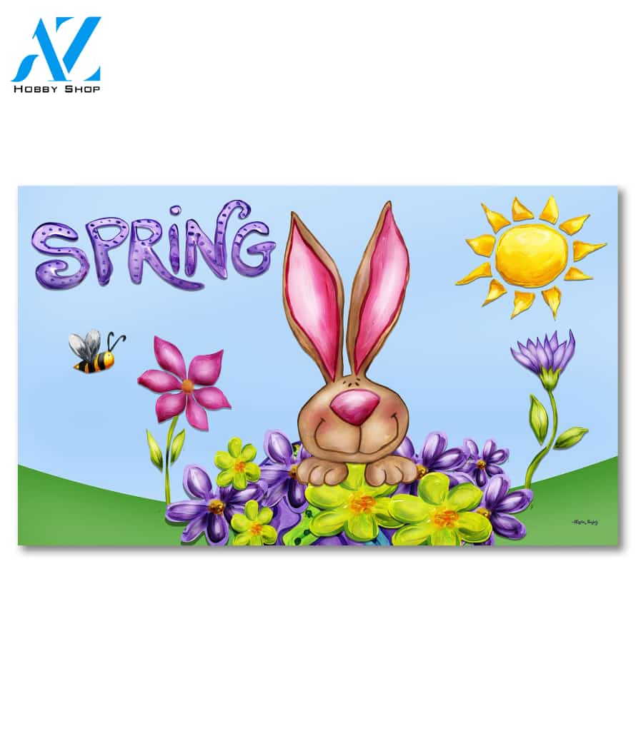 Spring Rabbit Doormat - 18" x 30"