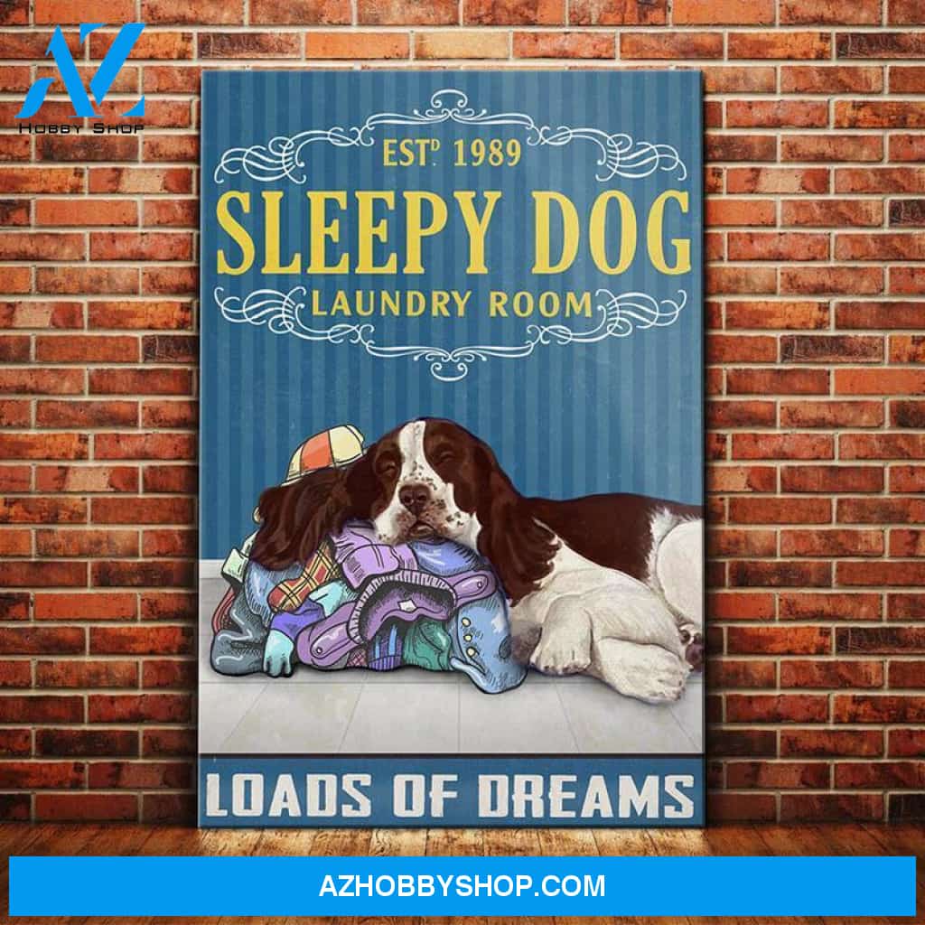 Springer Spaniel Dog Laundry Room Canvas Wall Art, Wall Decor Visual Art