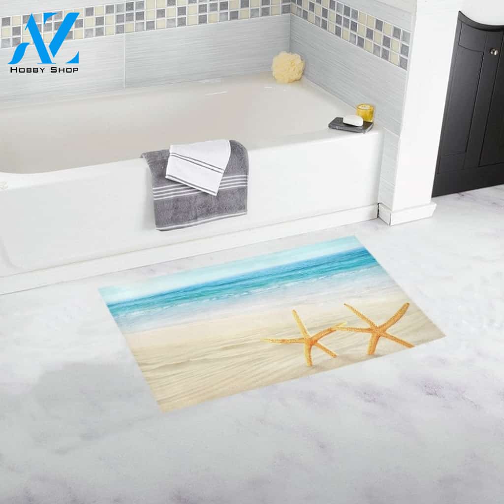 Starfish On The Summer Beach Doormat Welcome Mat Housewarming Gift Home Decor Funny Doormat Best Gift Idea For Beach Lovers