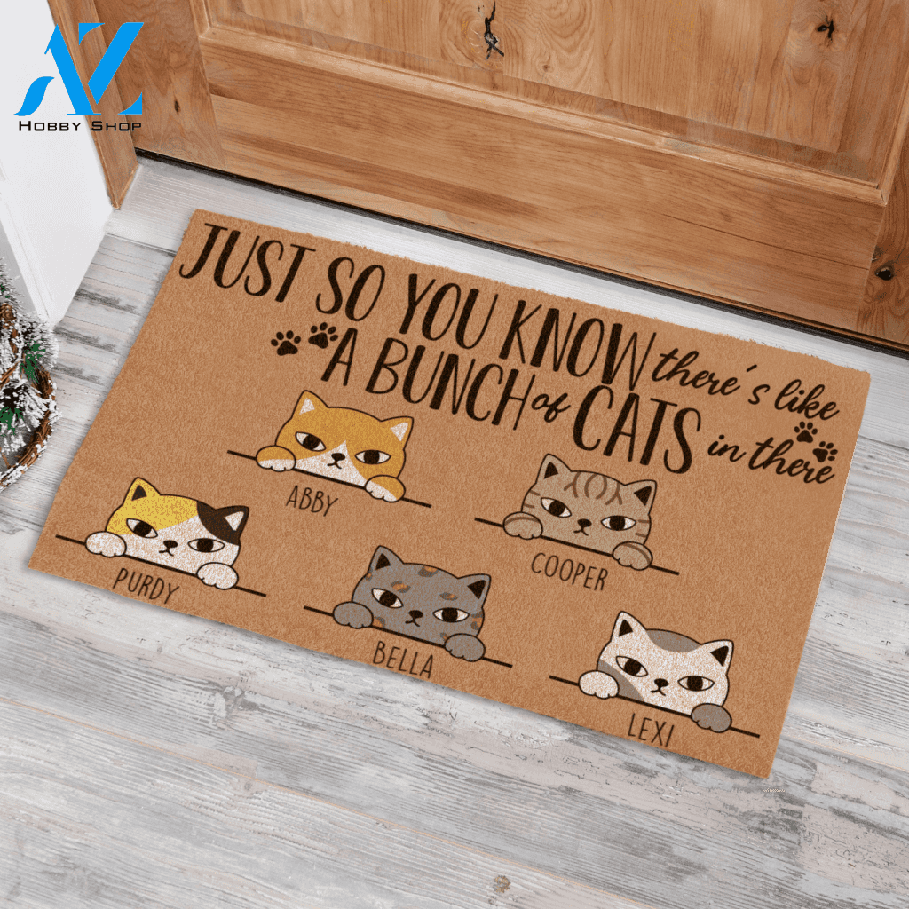 Staring Cat Just So you Know Personalized Doormat TV