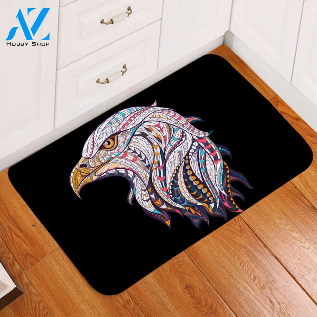 Stylized Hawk Door Mat
