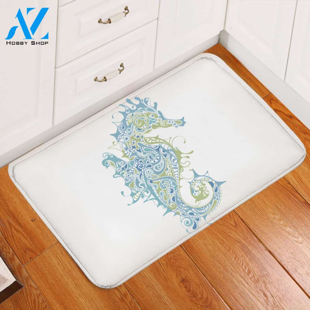 Stylized Seahorse Door Mat