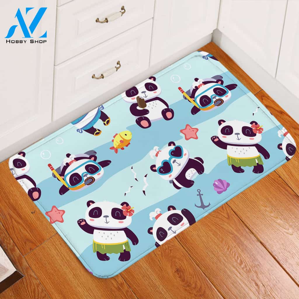 Summer Panda Door Mat