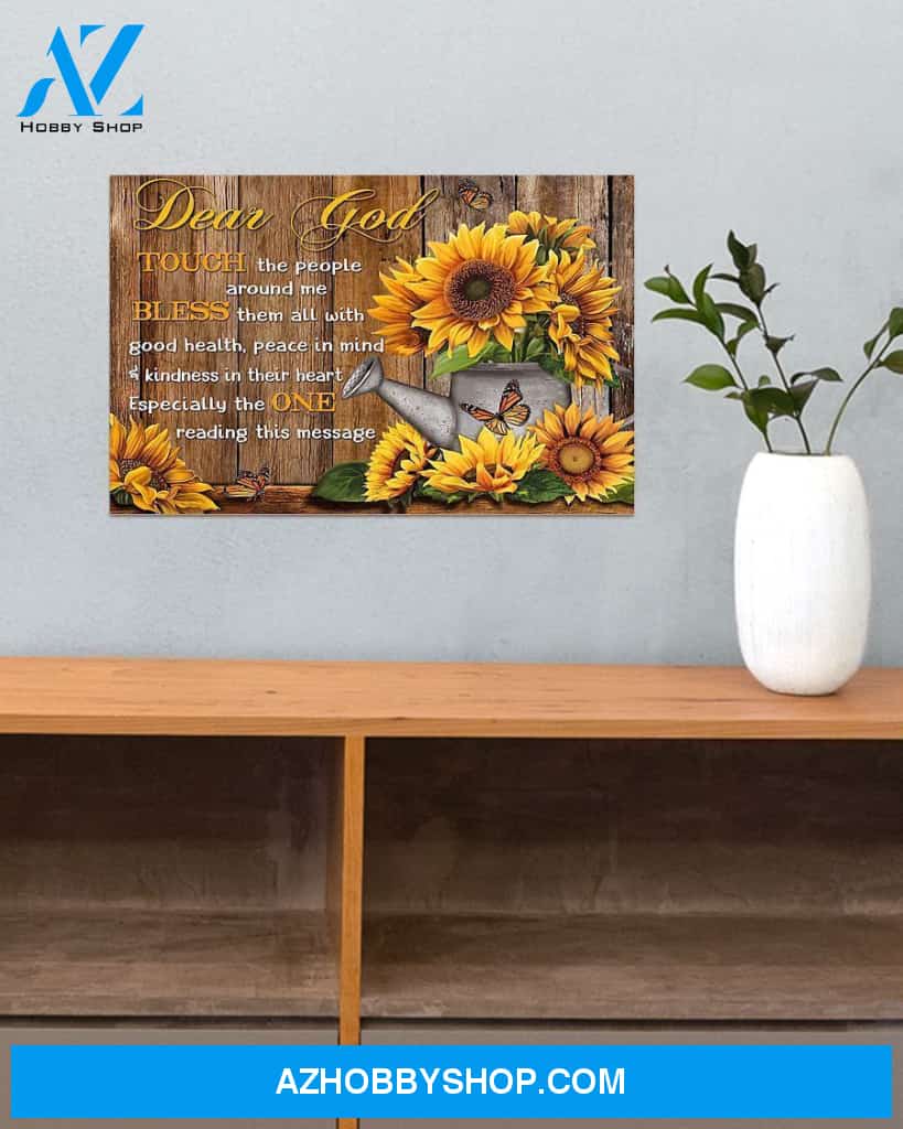 Sunflower Dear God Canvas Wall Art, Wall Decor Visual Art