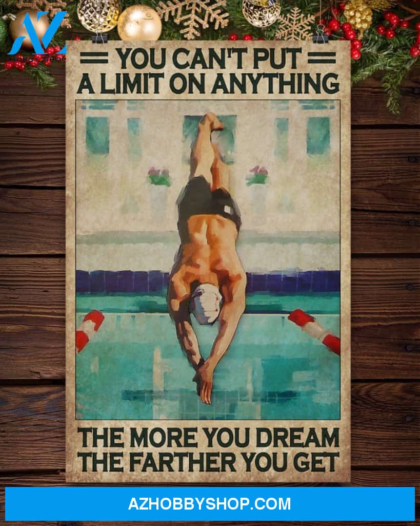Swimming The More You Dream The Farther You Get Vertical Canvas Decor, Wall Decor Visual Art