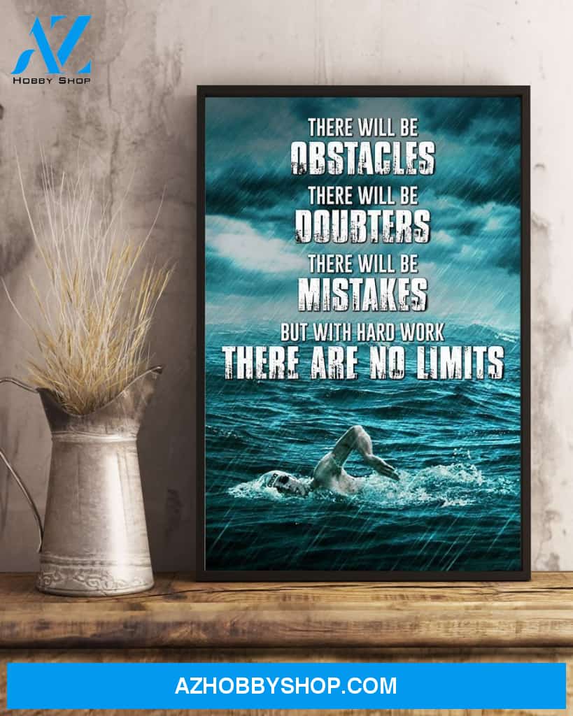 Swimming There Are No Limits Vertical Canvas Wall Art, Wall Decor Visual Art