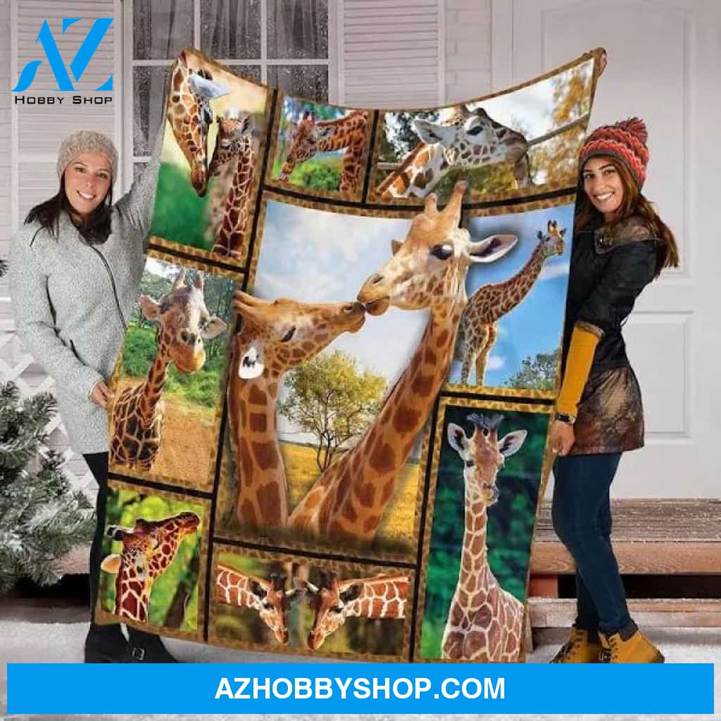 Tee4lives, Custom Blanket 3D Giraffe Blanket - Fleece Blanket, Medium