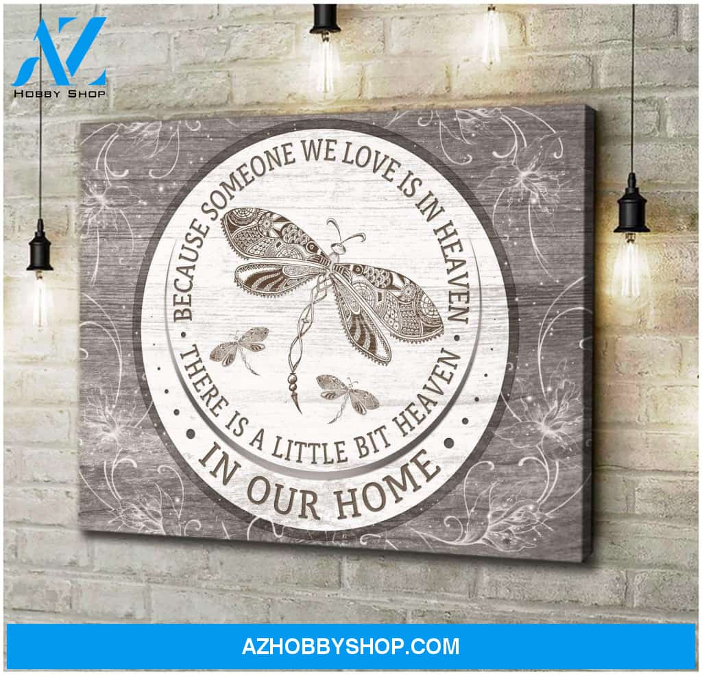 Teemodel Because Someone We Love Dragonfly Wall Art Canvas