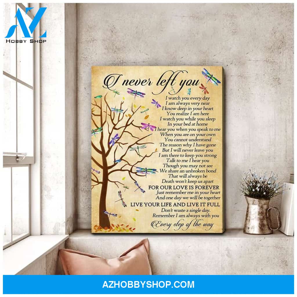 Teemodel I Never Left You Dragonfly Wall Art Canvas