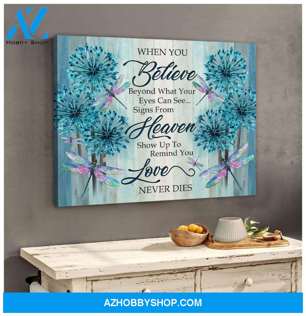 Teemodel Love Never Dies Dragonfly Wall Art Canvas