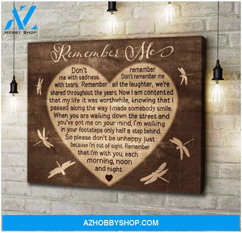 Teemodel Remember Me Dragonfly Wall Art Canvas