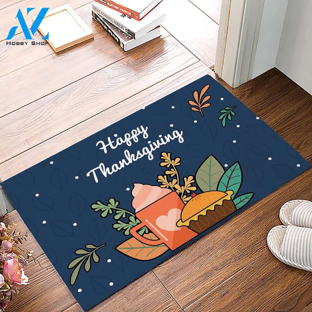 Thanksgiving Ice Cream Cake Plant Doormat for Entrance Doormat Welcome Mat Housewarming Home Decor Funny Doormat Gift Idea