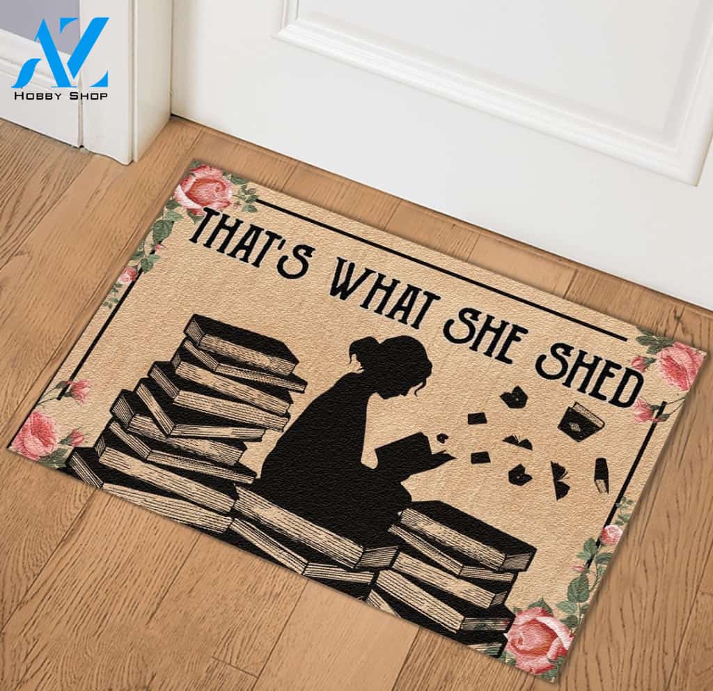 That's What She Shed Reading Doormat | Welcome Mat | House Warming Gift