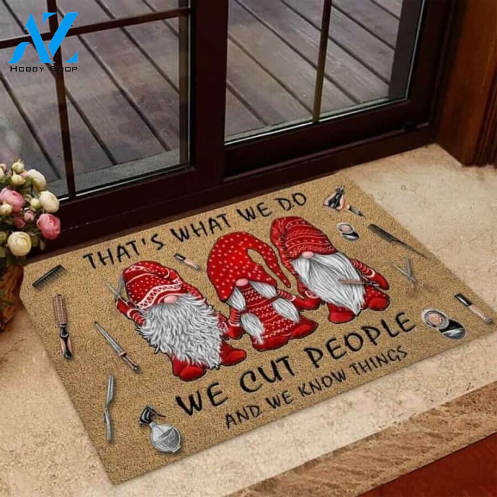 That's What We Do Hairdresser Coir Pattern Print Doormat | Welcome Mat | House Warming Gift
