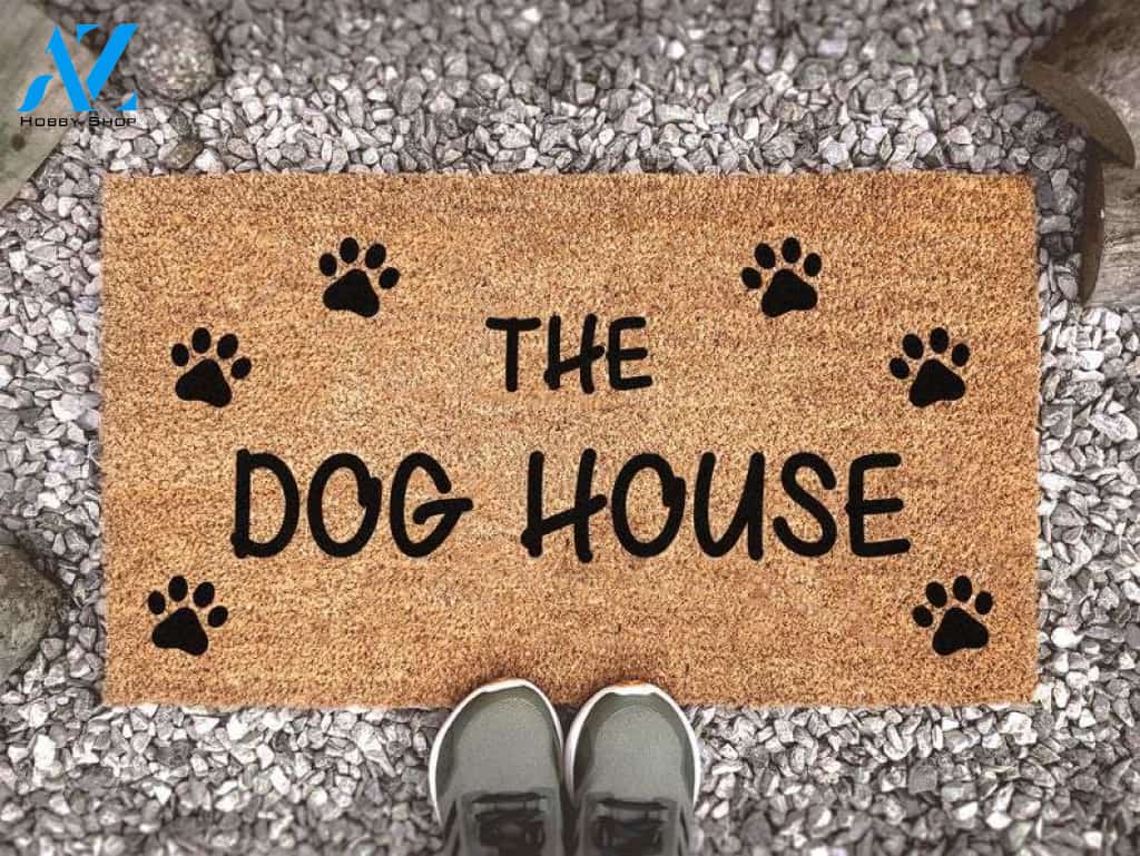 The Dog House Paw Print Doormat Indoor and Outdoor Doormat Welcome Mat House Warming Gift Home Decor Funny Doormat Gift Idea