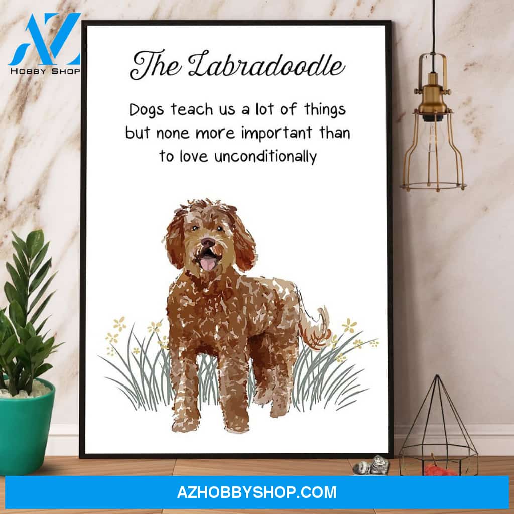The Labradoodle Dogs Teach Us A Lot Of Things Canvas And Poster, Wall Decor Visual Art