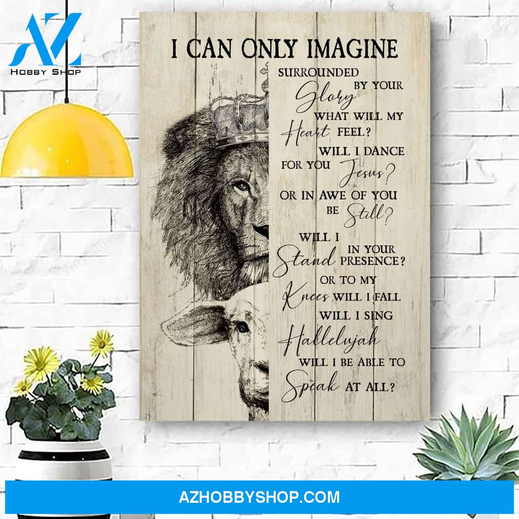 The lamb and lion - I can only imagine - Jesus Portrait Canvas Prints - Wall Art