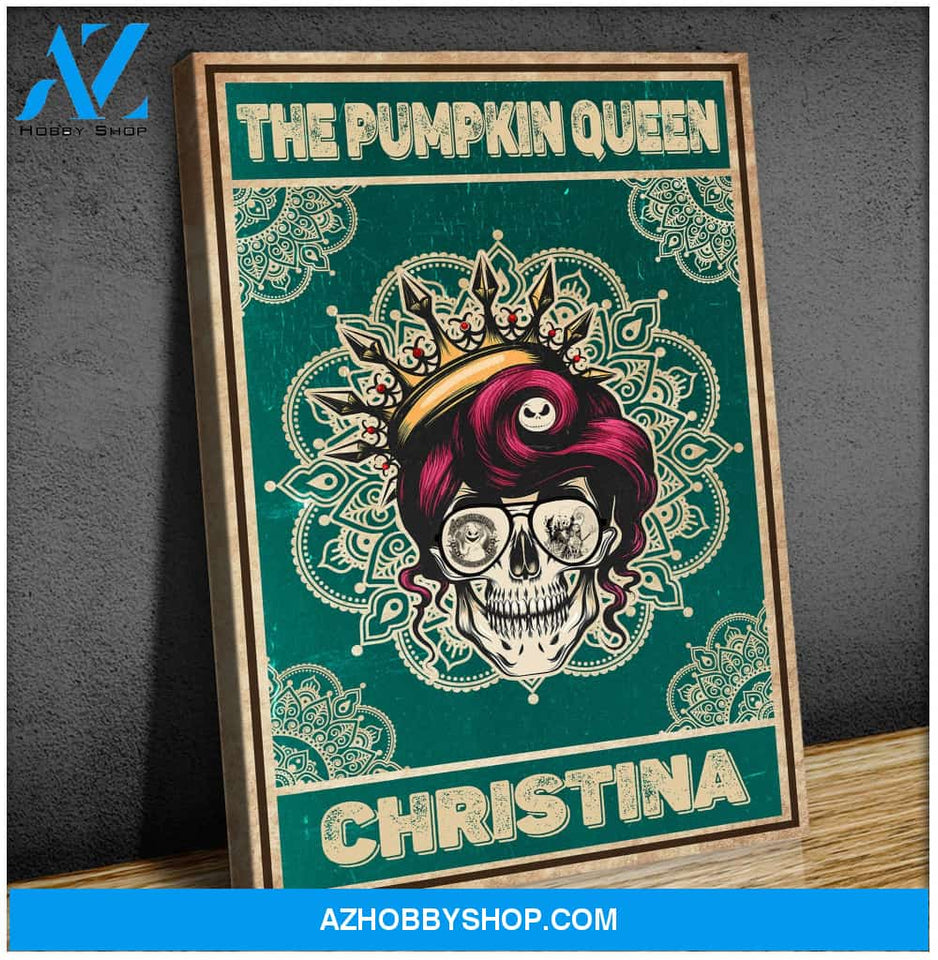The Pumpkin Queen - Skull halloween - Personalized Canvas