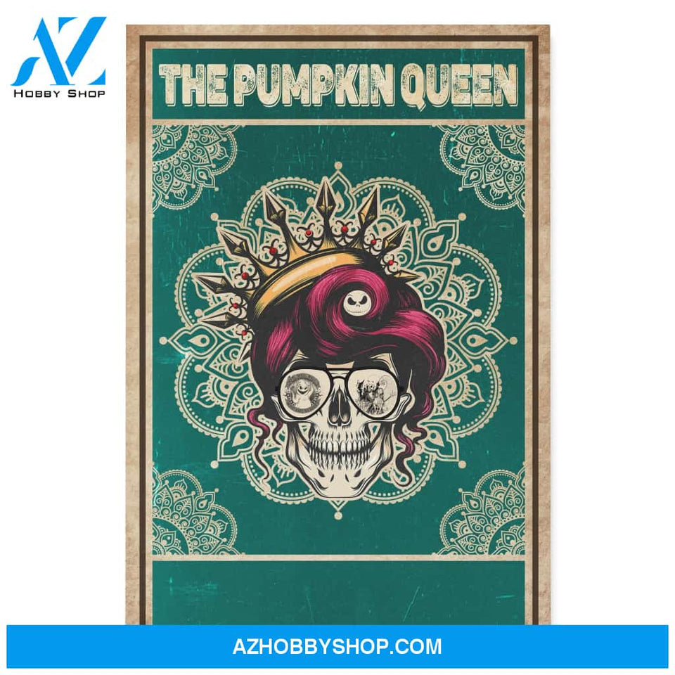 The Pumpkin Queen - Skull halloween - Personalized Canvas