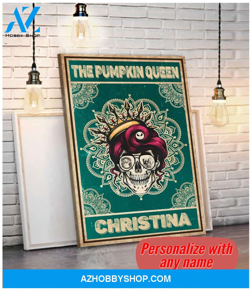 The Pumpkin Queen - Skull halloween - Personalized Canvas