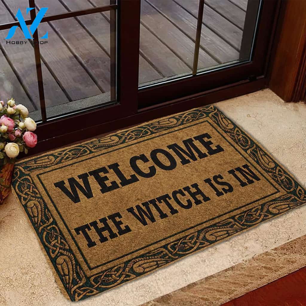 The Witch Is In Indoor and Outdoor Doormat Warm House Gift Welcome Mat, Gift For Friend, Gift For Family, Gift For Halloween Day