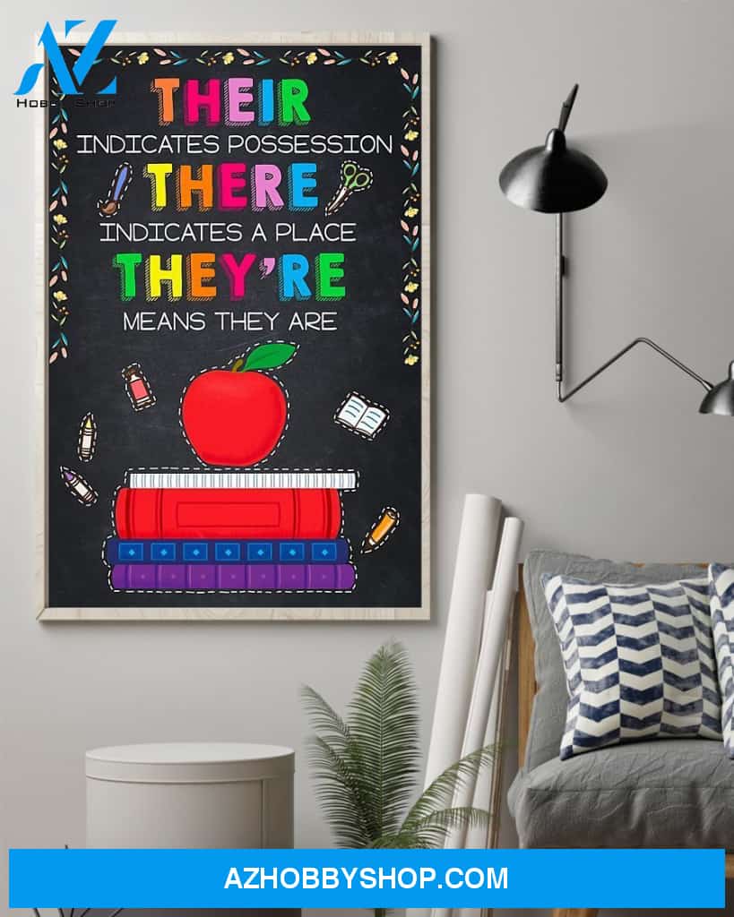 Teacher Classroom Canvas Their Indicates Possession, Student Wall Art Back to School Gift for Teacher