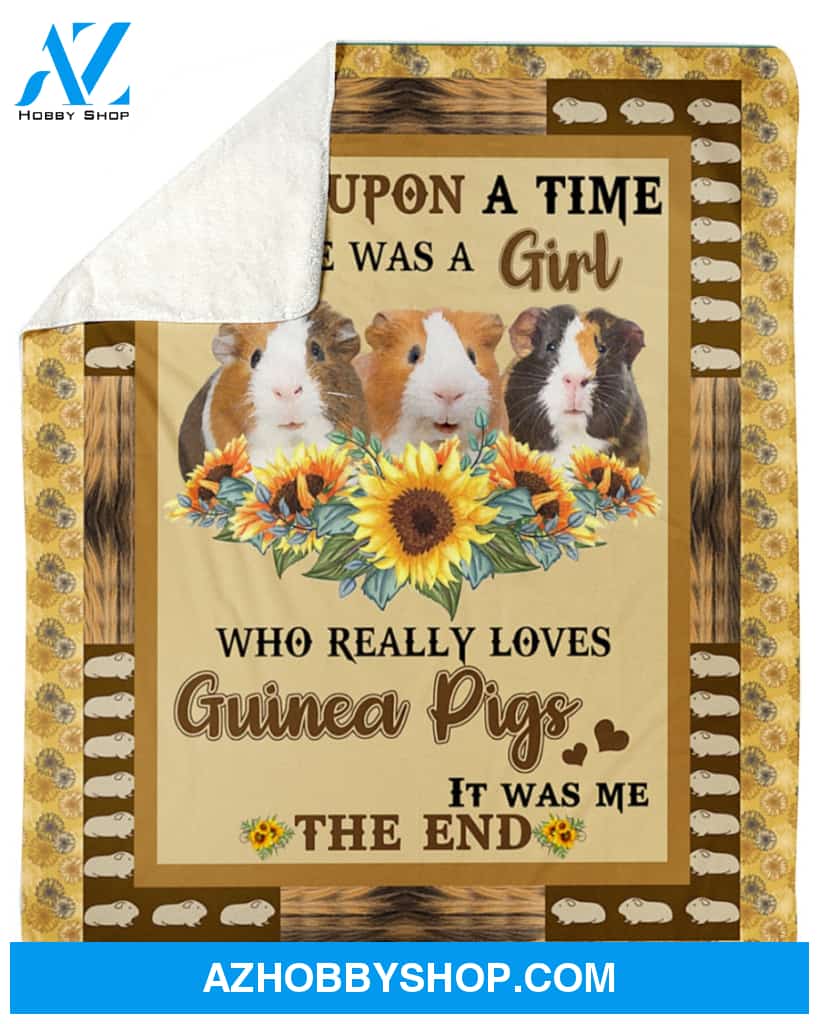 There Was A Girl Who Really Loves Guinea Pig Sunflower Blanket Gift for Guinea Pig Lovers Birthday Gift Home Decor Bedding Couch Sofa Soft and Comfy Cozy