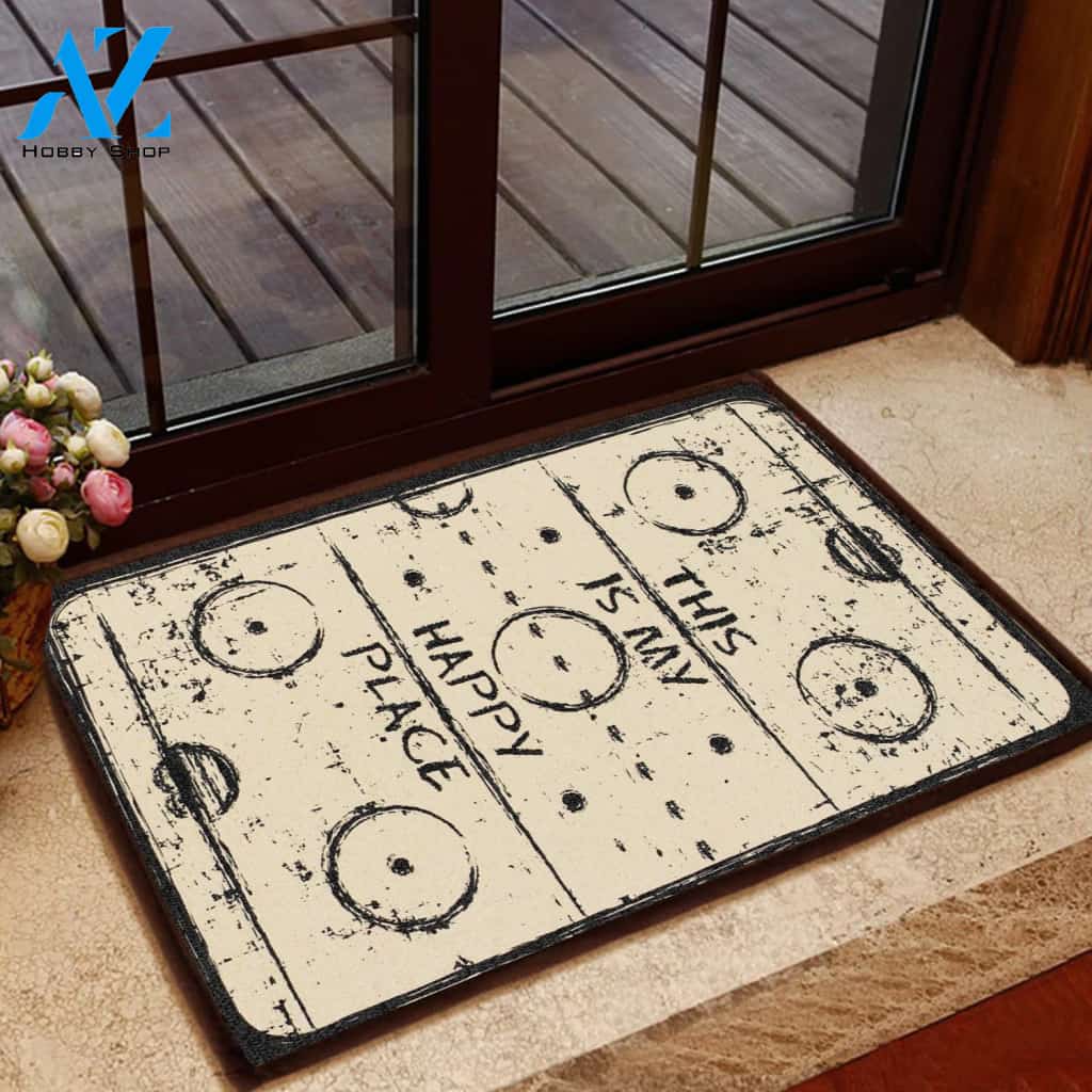 This Is My Happy Place Pattern Doormat Welcome Mat House Warming Gift Home Decor Funny Doormat Gift Idea
