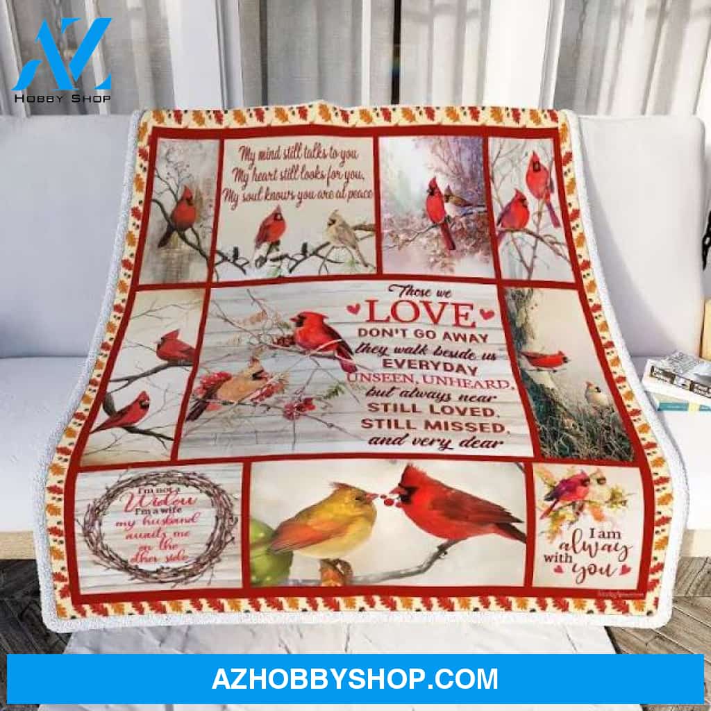 Those We Love Don't Go Away Cardinal Christmas Fleece Blanket Gift For People Home Decor Bedding Couch Sofa Soft And Comfy Cozy
