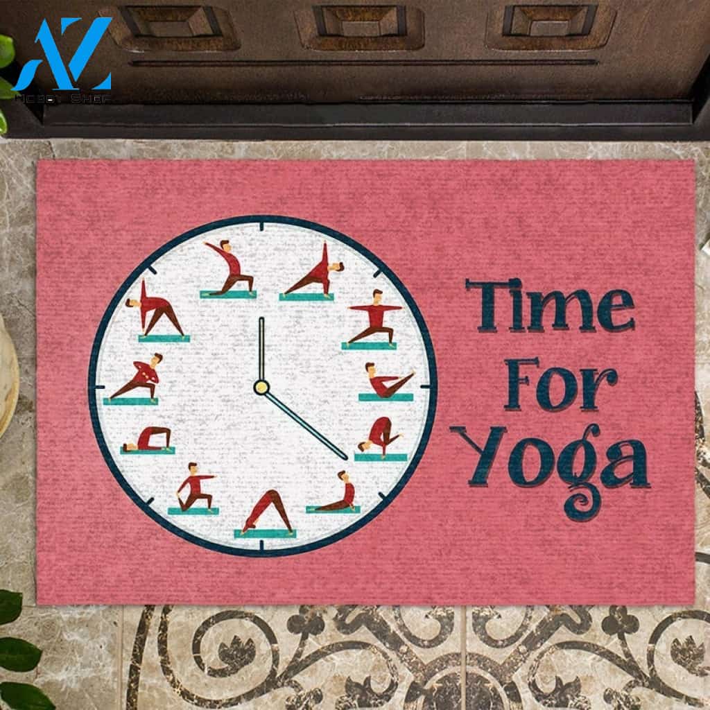 Time For Yoga Doormat Housewarming Gift Family Welcome Mat Gift for Friend Family