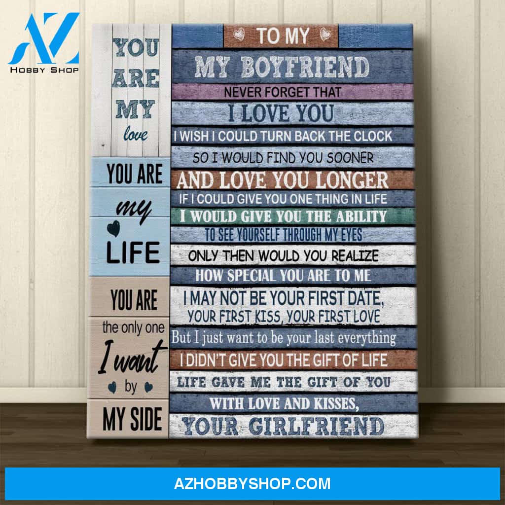 Personalized Canvas, To My Boyfriend Never Forget That I Love You Canvas Wall Art Gift For Her and Him, Best Friend Gifts