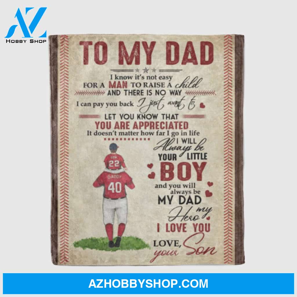 Personalized To My Dad Baseball Fleece Blanket From Son You Are Appreciated Great Customized Gift For Birthday Christmas Thanksgiving Valentine