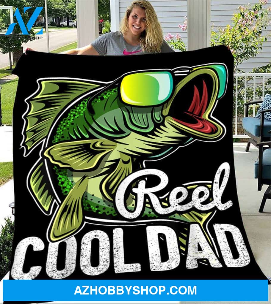 To My Dad Fishing Fleece Blanket Reel Cool Dad Great Customized Blanket For Birthday Christmas Thanksgiving