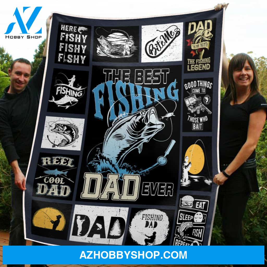 To My Dad Fishing Fleece Blanket The Best Fishing Dad Ever 2 Great Customized Blanket For Birthday Christmas