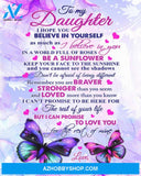 To My Daughter Canvas From Mom Butterfly Canvas Full Size Canvas I Hope You Believe In Yourself