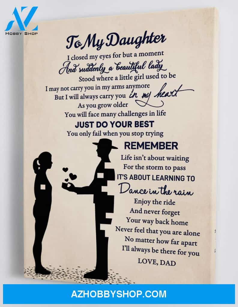 To My Daughter - From DAD - Framed Canvas Gift DD005