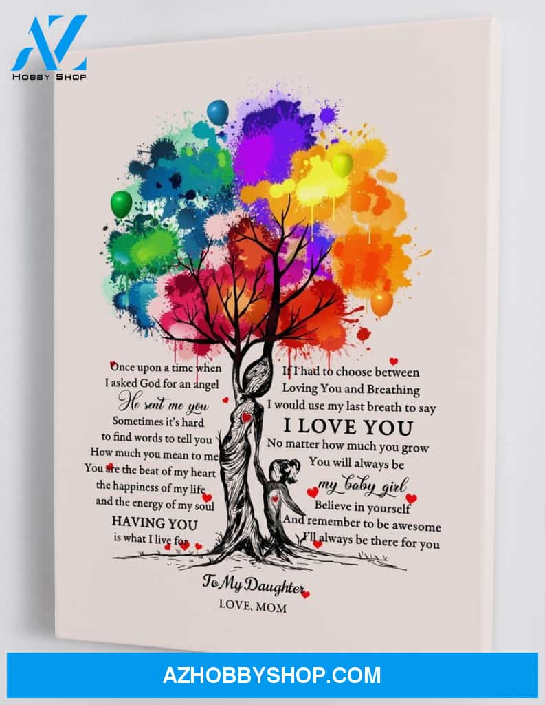 To My Daughter - From Mom - Framed Canvas Gift MD039
