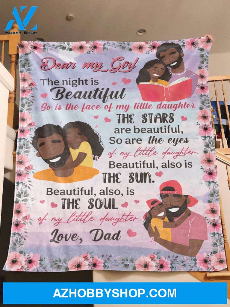 To My Daughter - Love From Dad Personalized Fleece Blanket
