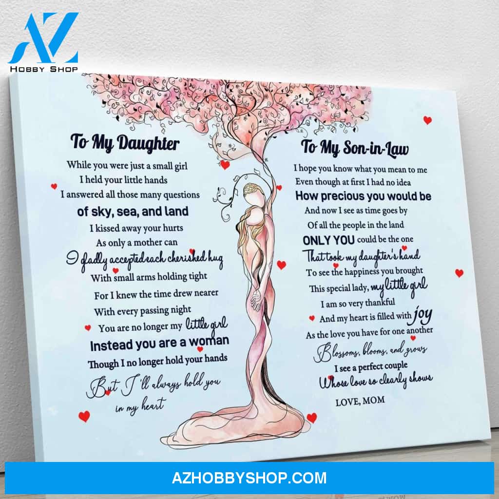 To My Daughter & Son-in-law - From Mom - Framed Canvas Gift MD035