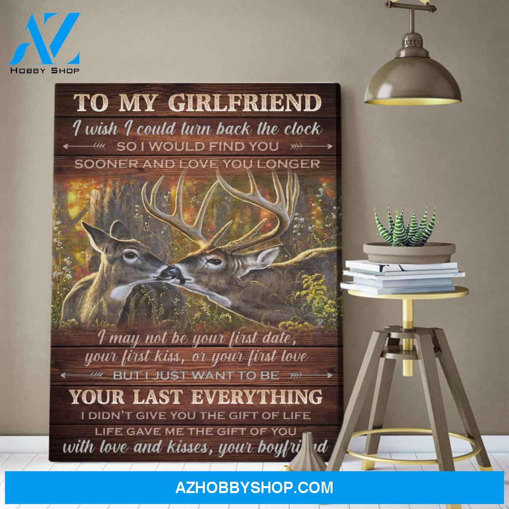 Personalized Canvas, To My Girlfriend I Wish I Could Turn Back The Clock Canvas Wall Art,Perfect Gift For Her And Him