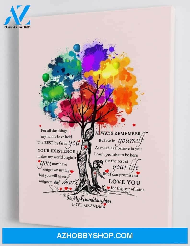 To My Granddaughter - From Grandma - Framed Canvas Gift GMD001