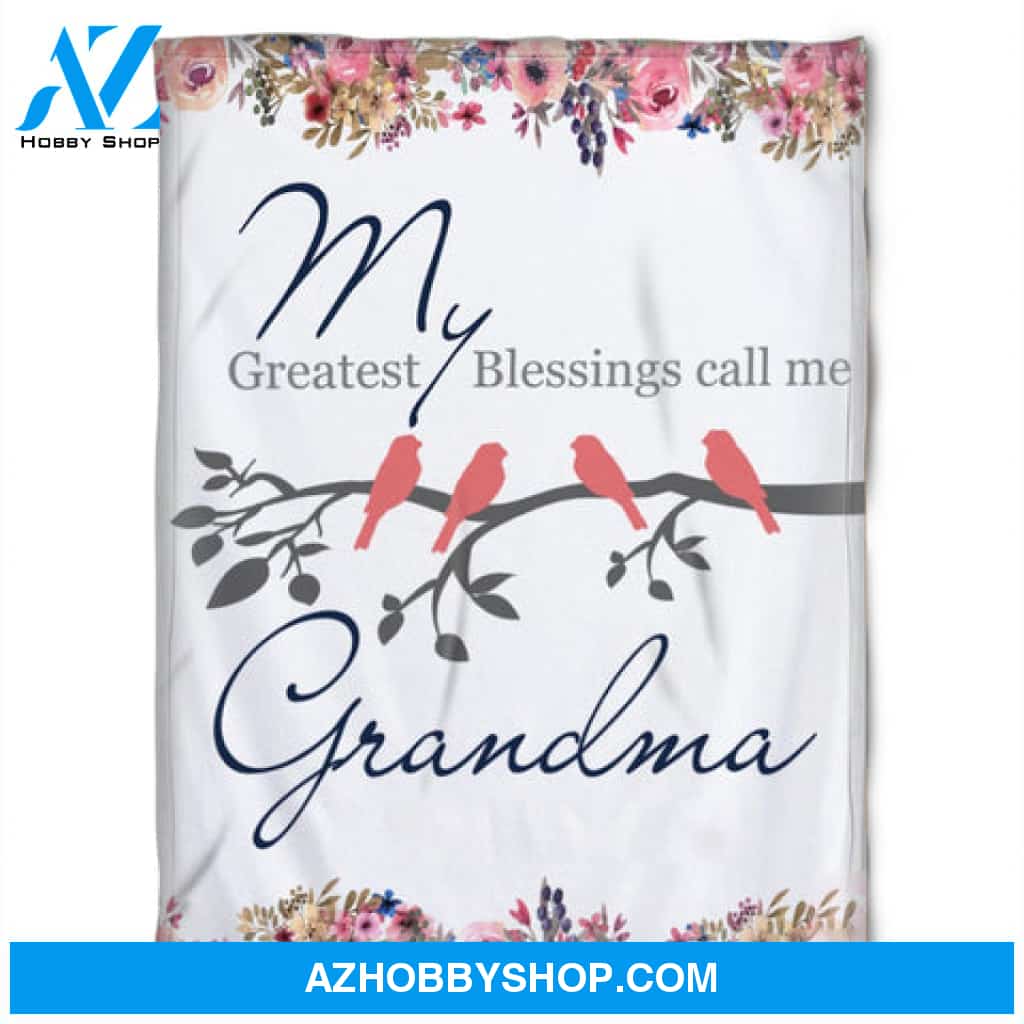 To My Grandma Call Me Grandma Cardinal Bird Fleece Blanket Gift For Grandparents Gift From Granddaughter Gift For Grandson