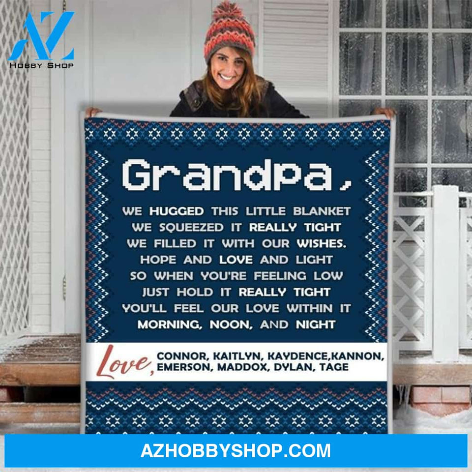 Personalized To My Grandpa Fleece Blanket We Filled It With Our Wishes Great Customized Gifts For Birthday Christmas Thanksgiving Father's Day