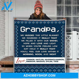Personalized To My Grandpa Fleece Blanket We Filled It With Our Wishes Great Customized Gifts For Birthday Christmas Thanksgiving Father's Day