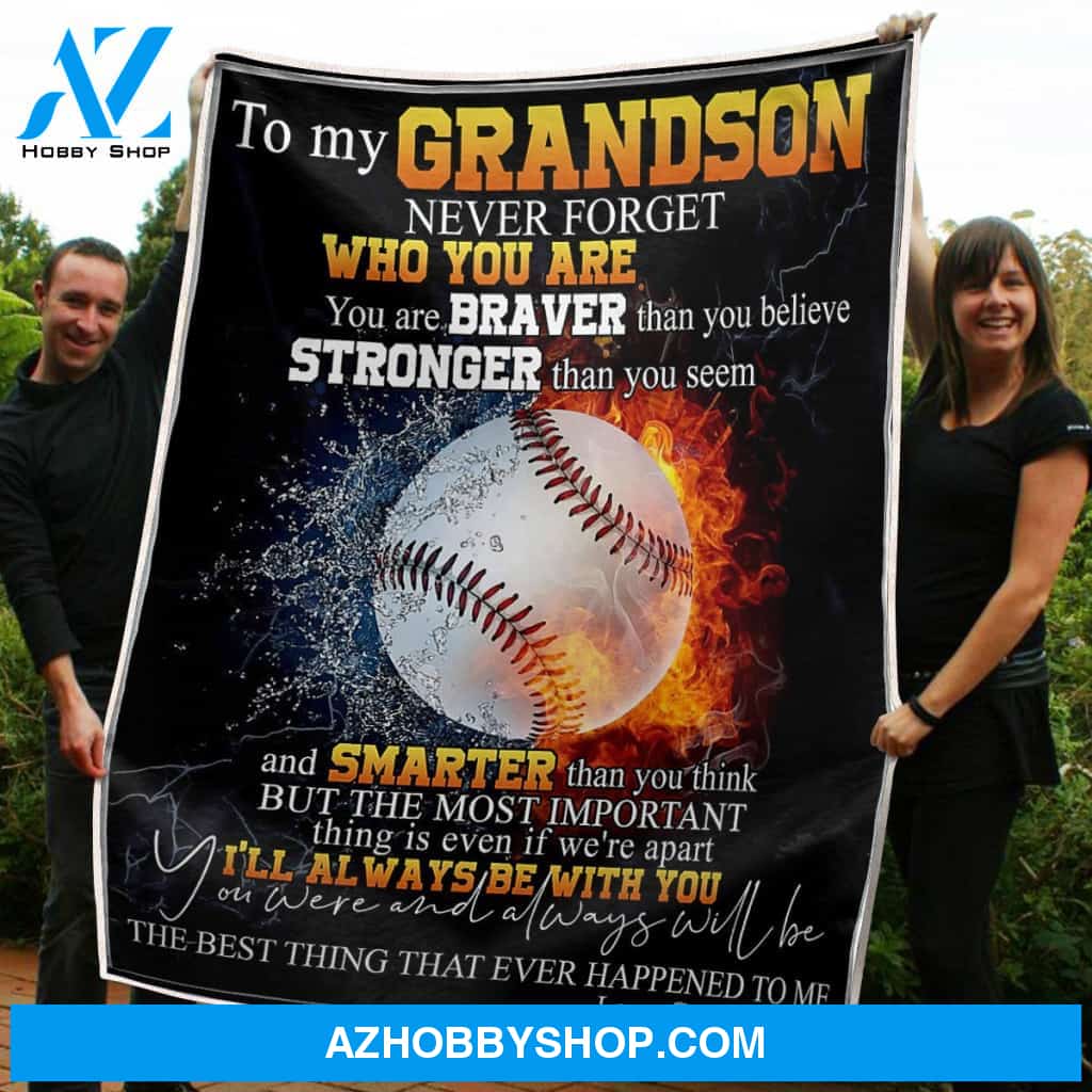 To My Grandson Blanket You Are Braver Stronger And Smarter Gift From Grandma Fleece Blanket