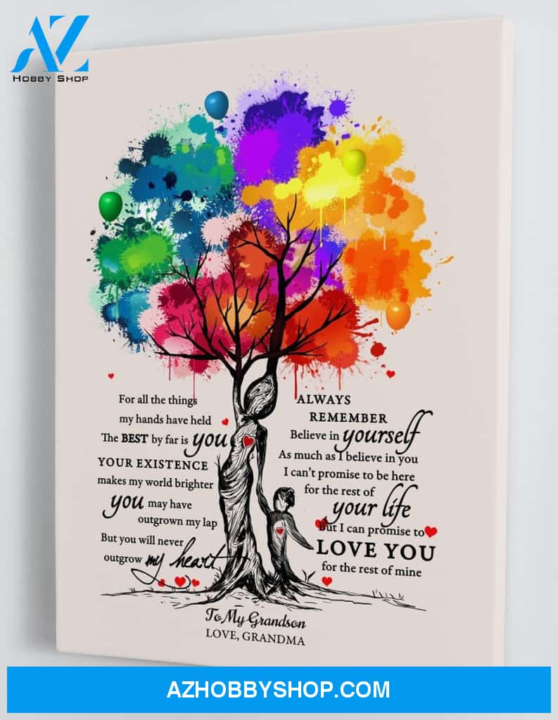 To My Grandson - From Grandma - Framed Canvas Gift GMS005