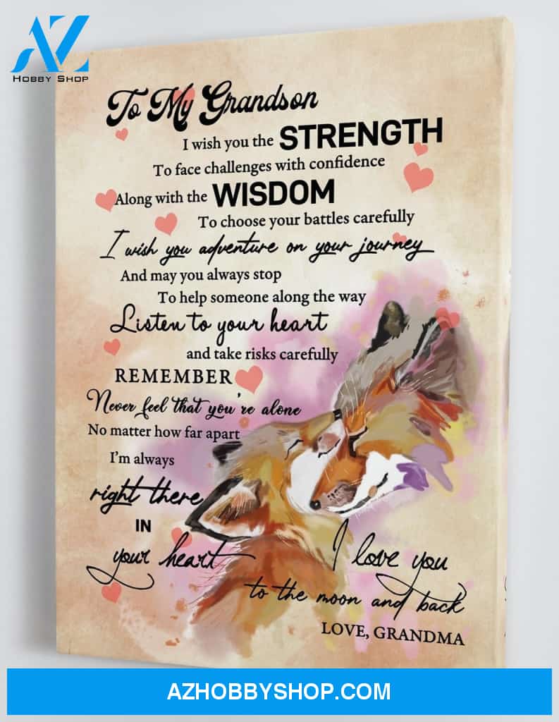 To My Grandson - From Grandma - Framed Canvas Gift GMS017